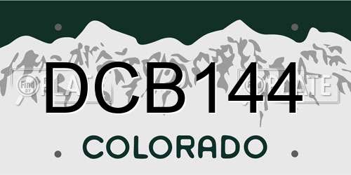 DCB144 Colorado License Plate