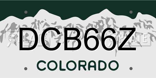 DCB66Z Colorado License Plate