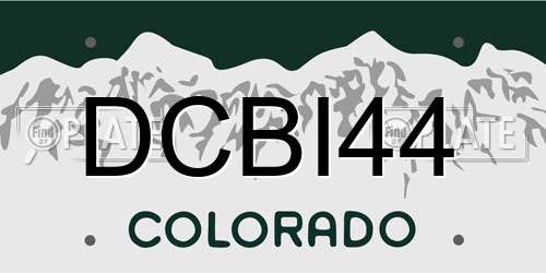 DCBI44 Colorado License Plate