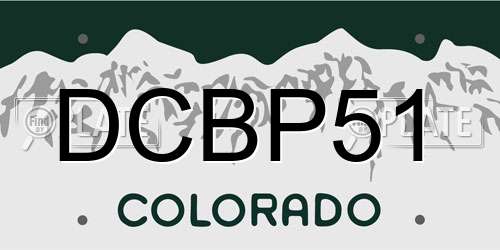DCBP51 Colorado License Plate