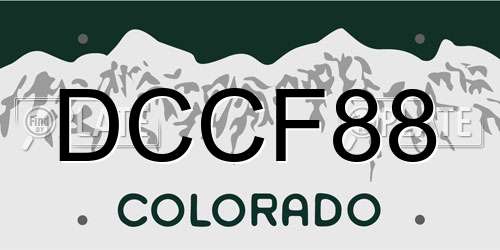 DCCF88 Colorado License Plate