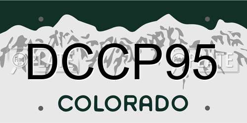 DCCP95 Colorado License Plate