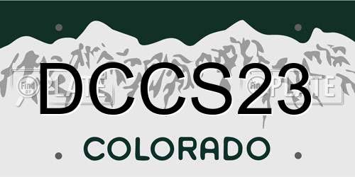 DCCS23 Colorado License Plate