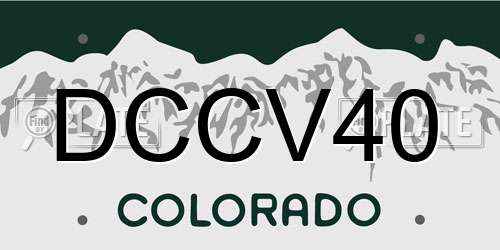 DCCV40 Colorado License Plate