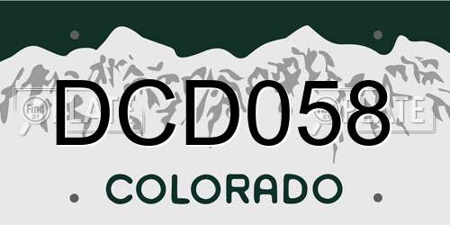DCD058 Colorado License Plate