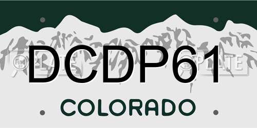 DCDP61 Colorado License Plate