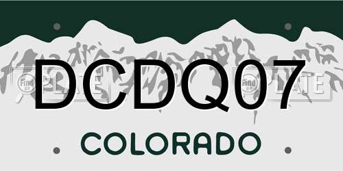 DCDQ07 Colorado License Plate