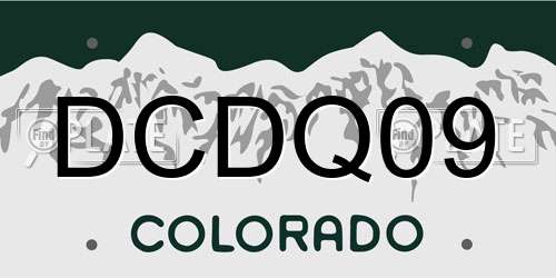 DCDQ09 Colorado License Plate