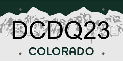 DCDQ23 Colorado License Plate