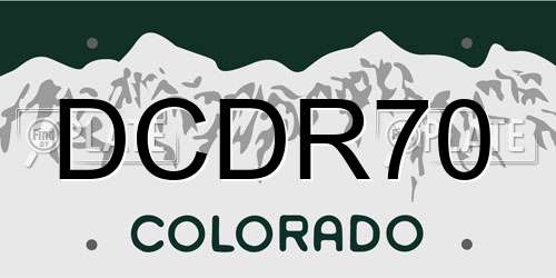 DCDR70 Colorado License Plate
