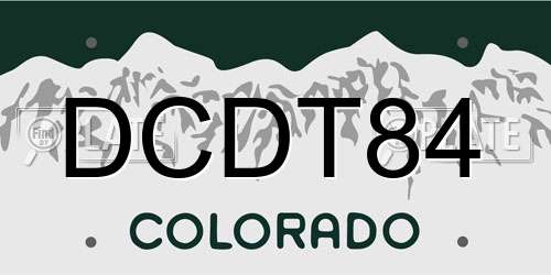 DCDT84 Colorado License Plate