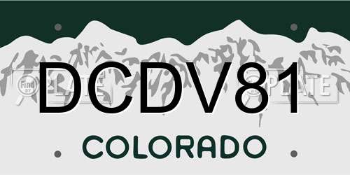 DCDV81 Colorado License Plate