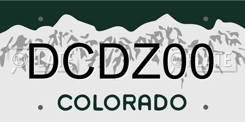 DCDZ00 Colorado License Plate