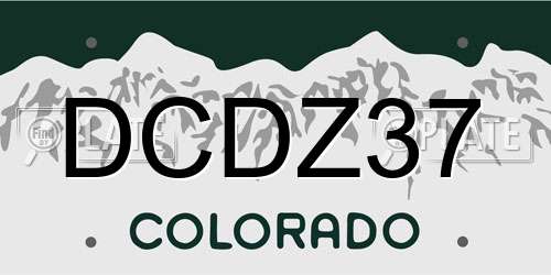 DCDZ37 Colorado License Plate