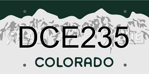 DCE235 Colorado License Plate