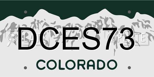 DCES73 Colorado License Plate
