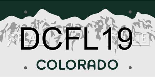 DCFL19 Colorado License Plate