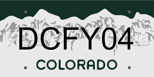 DCFY04 Colorado License Plate