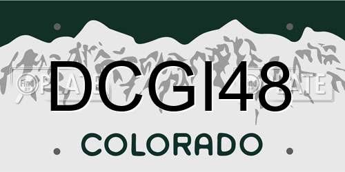 DCGI48 Colorado License Plate