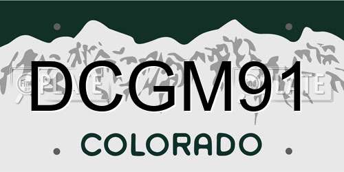 DCGM91 Colorado License Plate