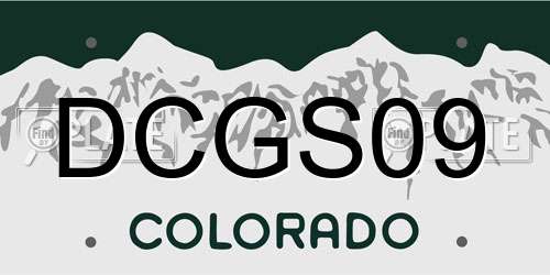 DCGS09 Colorado License Plate