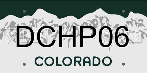 DCHP06 Colorado License Plate