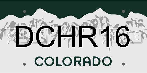 DCHR16 Colorado License Plate