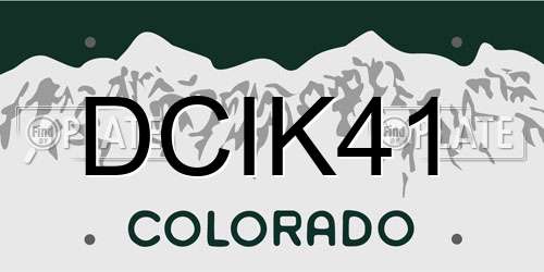DCIK41 Colorado License Plate
