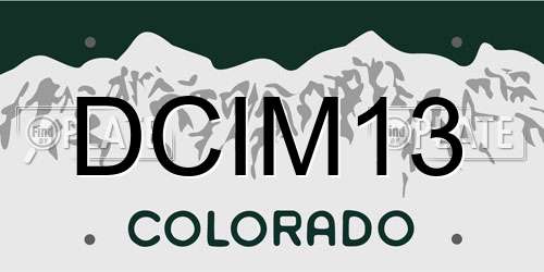 DCIM13 Colorado License Plate