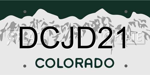 DCJD21 Colorado License Plate