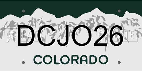 DCJO26 Colorado License Plate