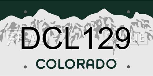 DCL129 Colorado License Plate