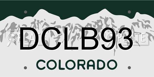 DCLB93 Colorado License Plate