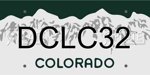 DCLC32 Colorado License Plate