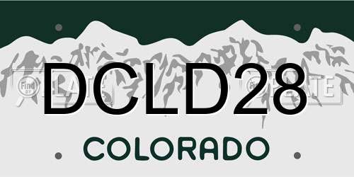 DCLD28 Colorado License Plate
