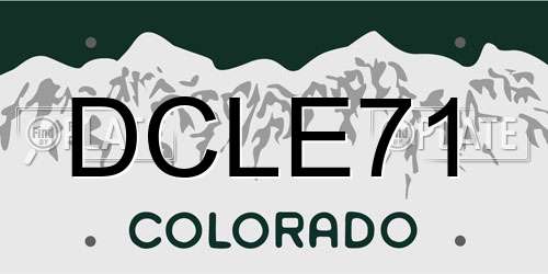 DCLE71 Colorado License Plate