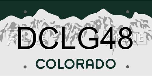 DCLG48 Colorado License Plate