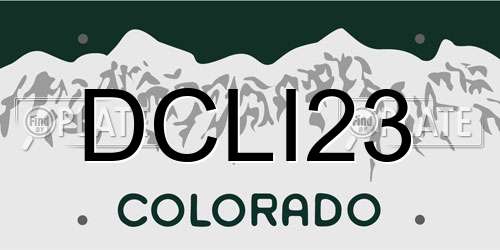 DCLI23 Colorado License Plate
