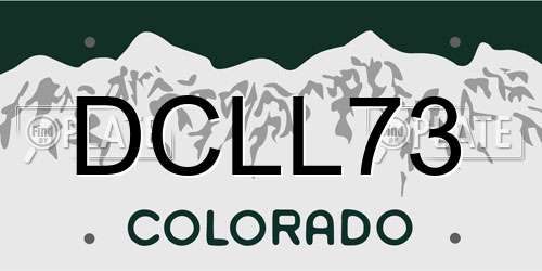 DCLL73 Colorado License Plate