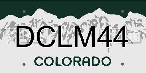 DCLM44 Colorado License Plate