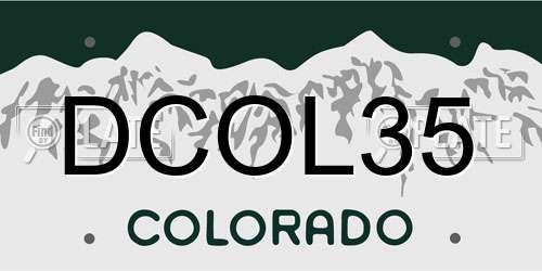 DCOL35 Colorado License Plate