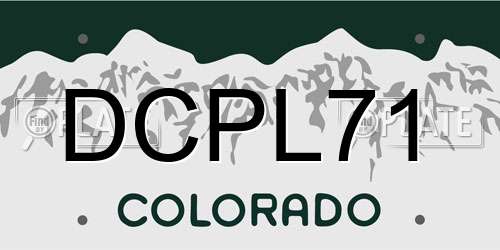 DCPL71 Colorado License Plate