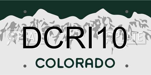 DCRI10 Colorado License Plate