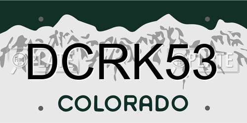 DCRK53 Colorado License Plate