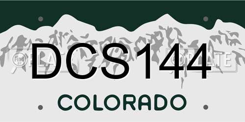 DCS144 Colorado License Plate