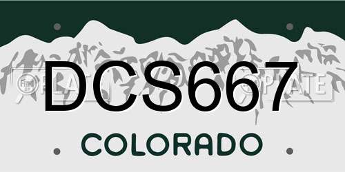 DCS667 Colorado License Plate