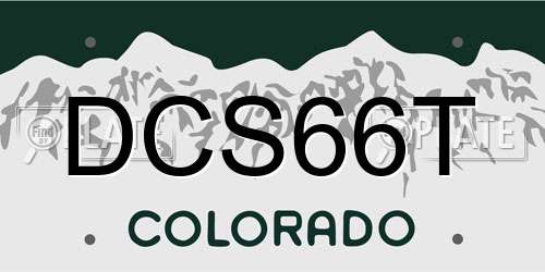 DCS66T Colorado License Plate