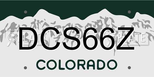 DCS66Z Colorado License Plate