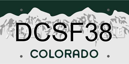 DCSF38 Colorado License Plate