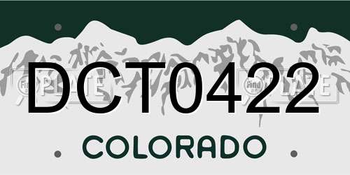 DCT0422 Colorado License Plate